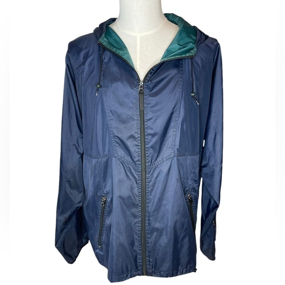 Vintage Helly Hansen Windbreaker Jacket Blue Full Zip Hoodie XL